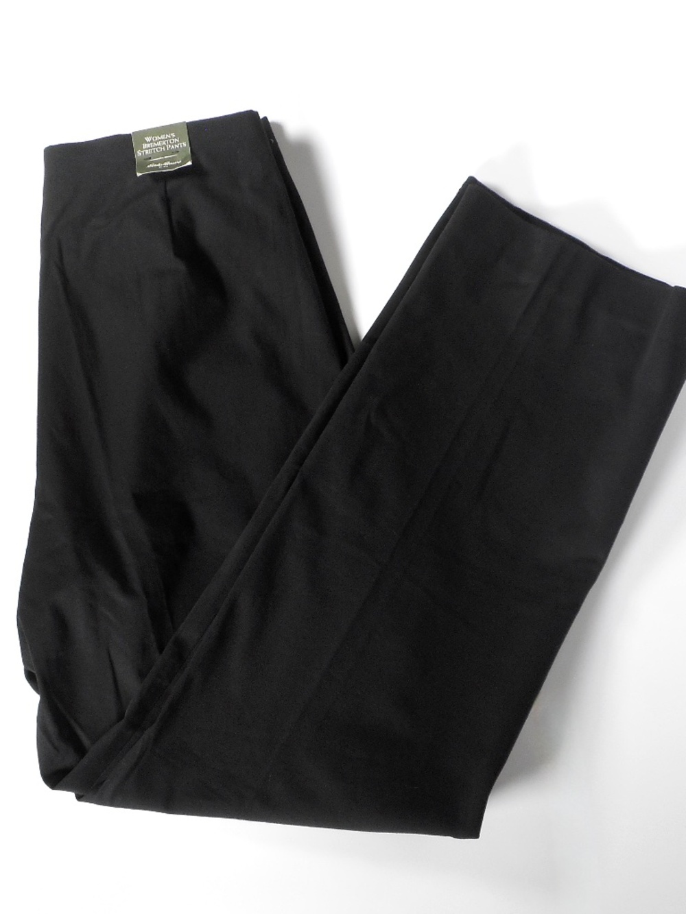 NWT Eddie Bauer Woman's Black Bremerton Sz 12 R Stretch Pants Chino Straight Leg